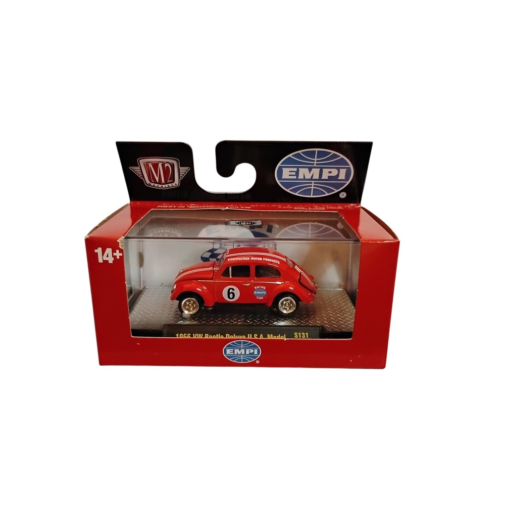 M2 Machines 1956 VW Beetle Deluxe EMPI Red 1:64 Diecast Car S131 24-76